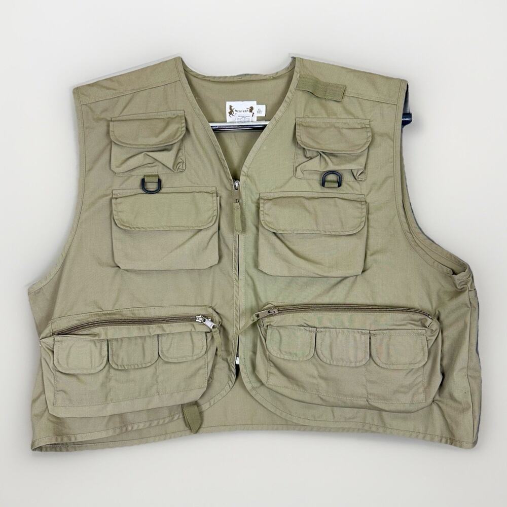 NWOT HERTER'S Men's XL‎ Hunting Fly Fishing Vest Game Pockets Lightweight Khaki